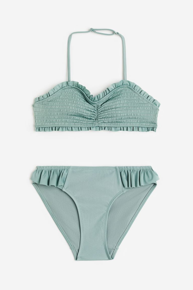 Ruffle-trimmed Smocked Bikini | H&M (US + CA)
