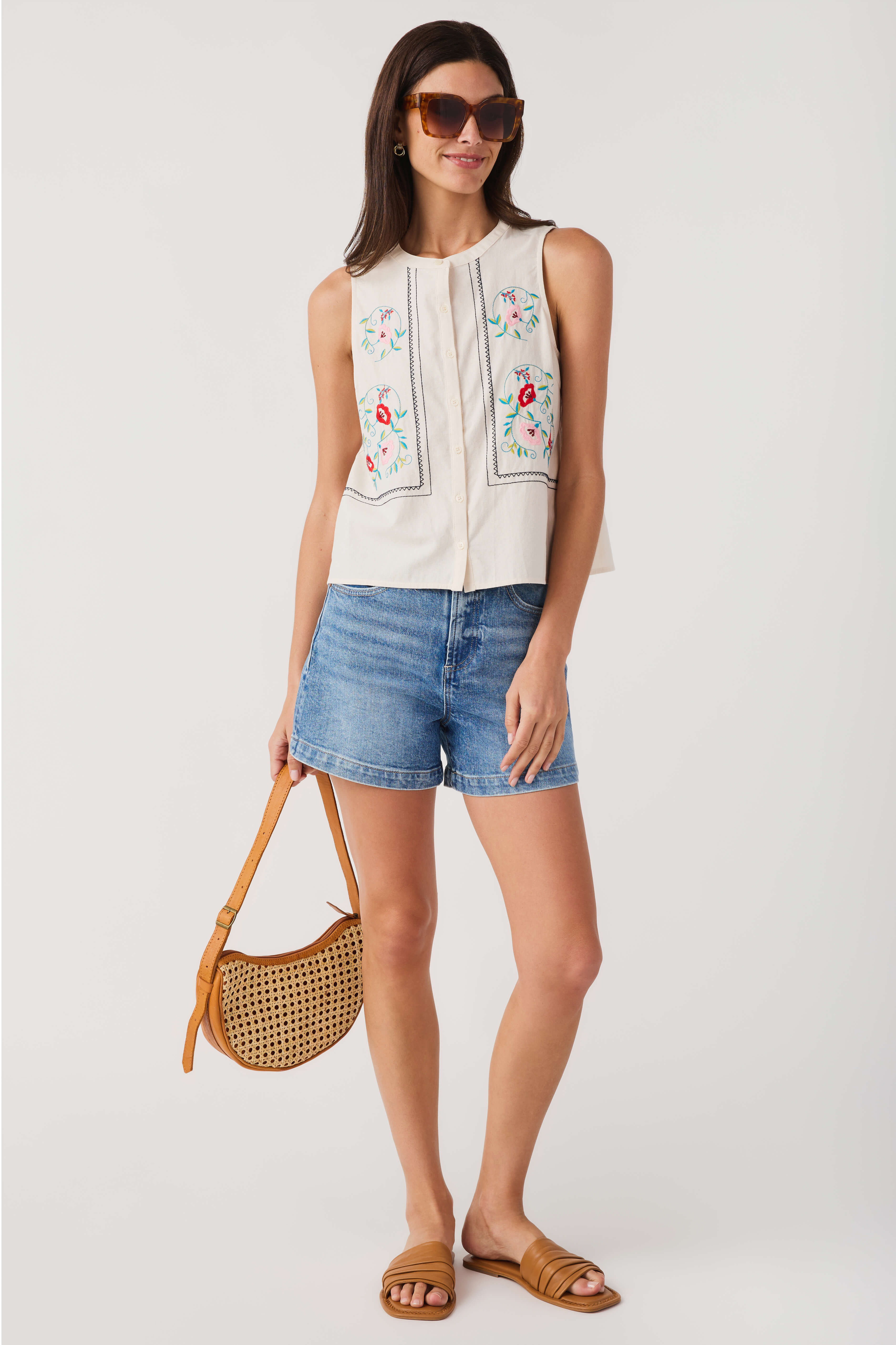 Street Level Sunlit Rattan Crossbody | Social Threads