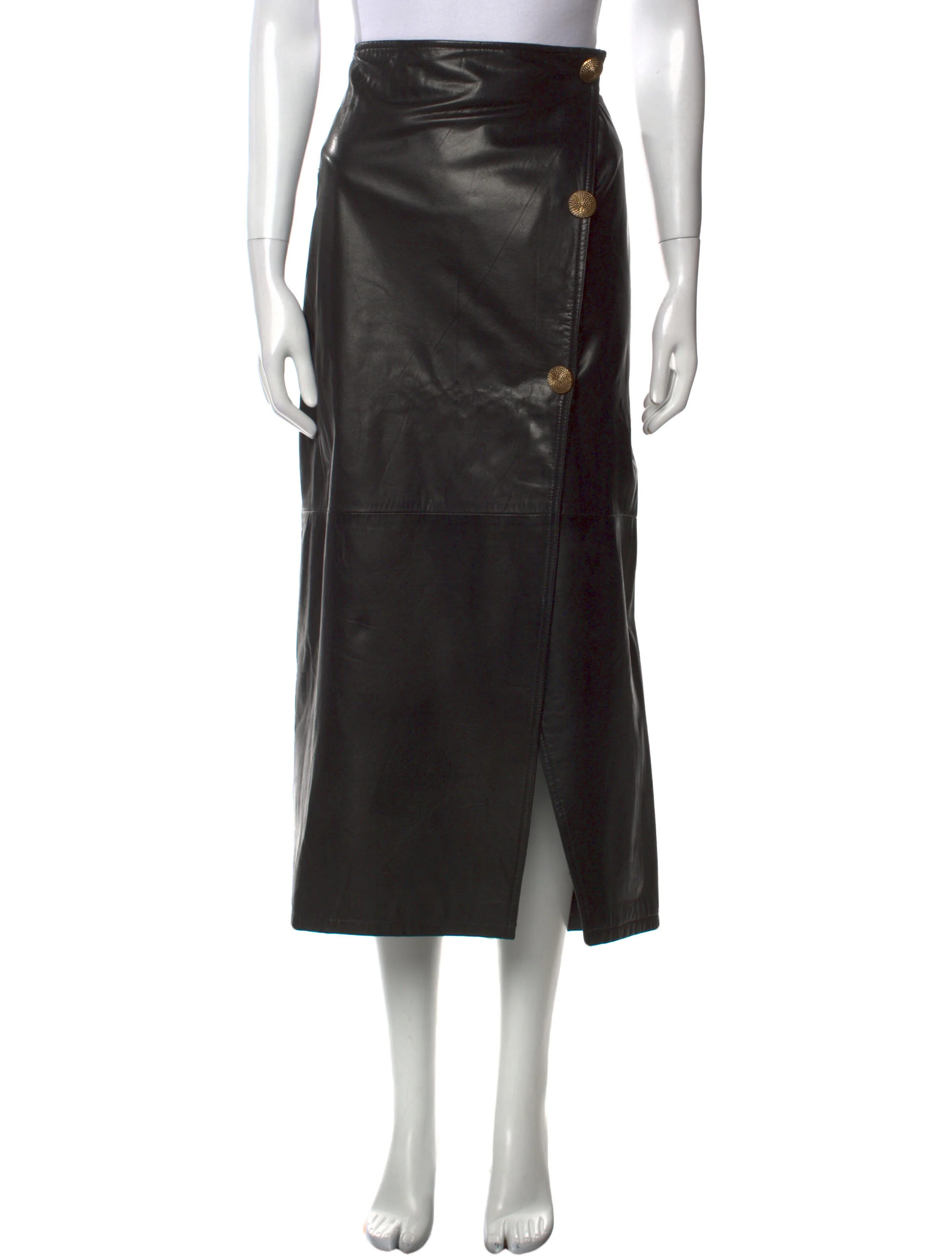 Leather Midi Length Skirt | The RealReal