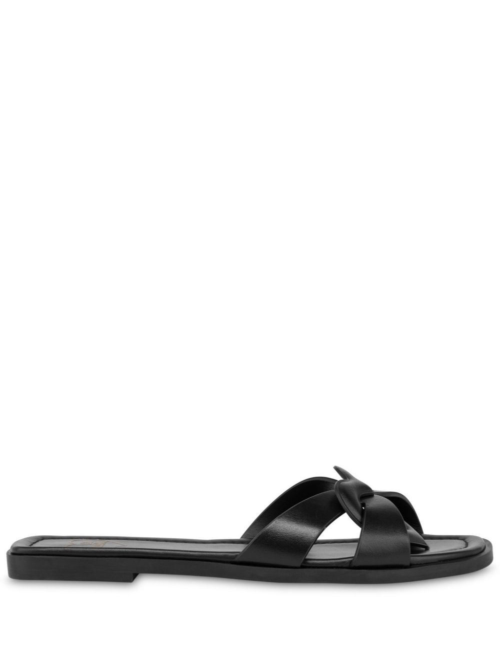 Love Moschino leather slides - Black | Farfetch Global