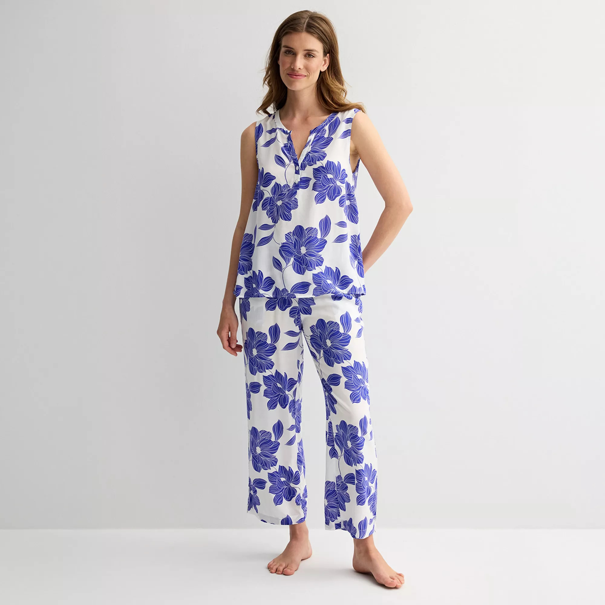 Women's Draper James 2-Piece Pajama Tank & Cropped Pajama Pants Sleep Set | Kohl's