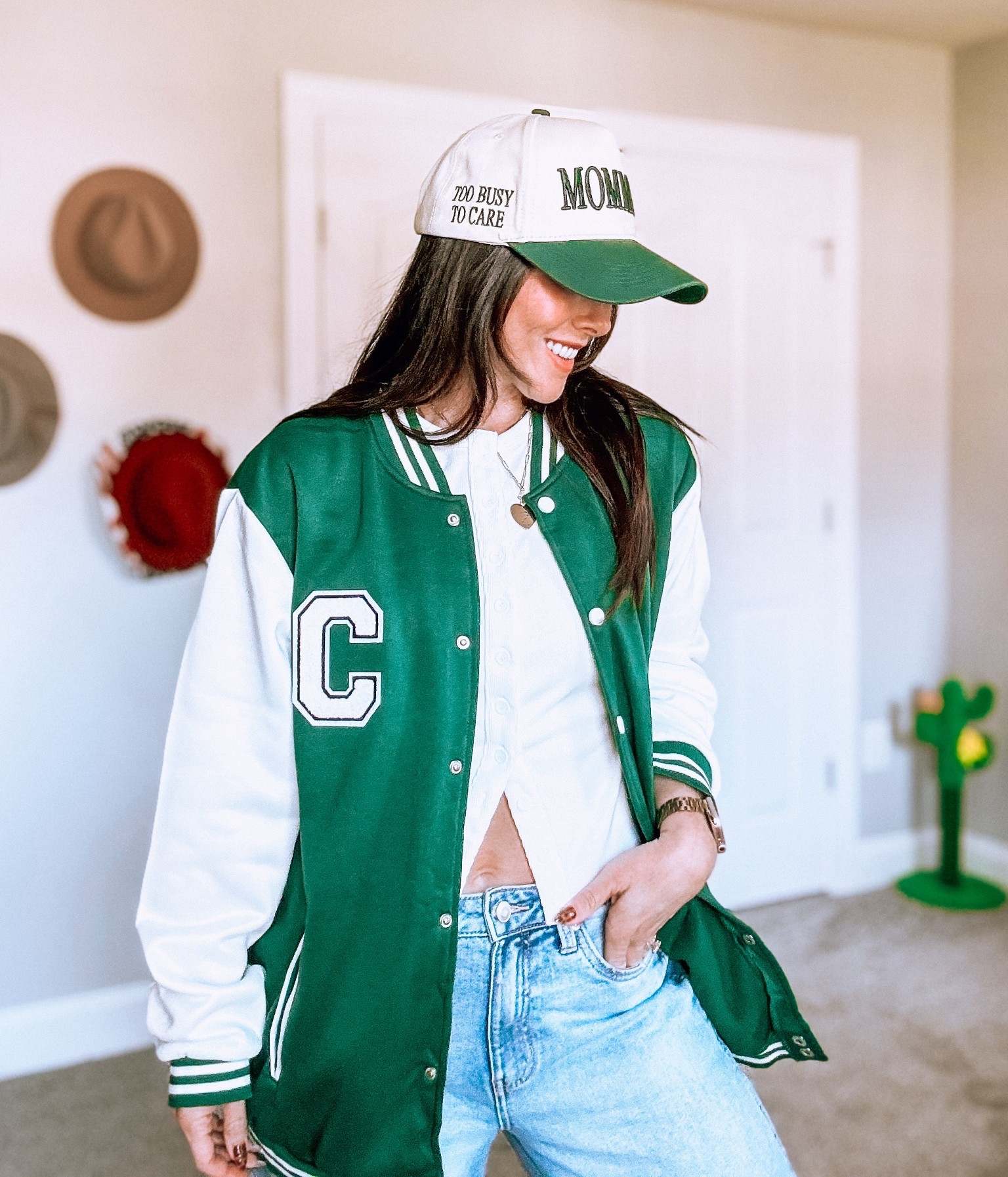 Jacket is SO cozy. I’m in a large for it to be oversized.

Varsity jacket sport mom life. Fall style. Sporty. Baseball mom. Cheer mom. Amazon style. 

#LTKStyleTip #LTKSaleAlert #LTKFindsUnder50