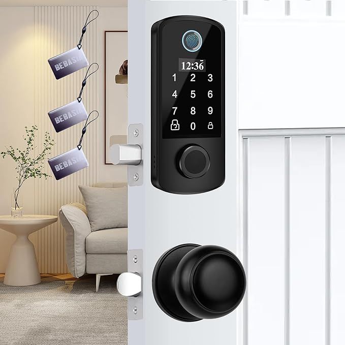 BEBASIA Fingerprint Door Lock, Keyless Entry Door Lock, Smart Door Lock, Front Door Lock Set, Doo... | Amazon (US)