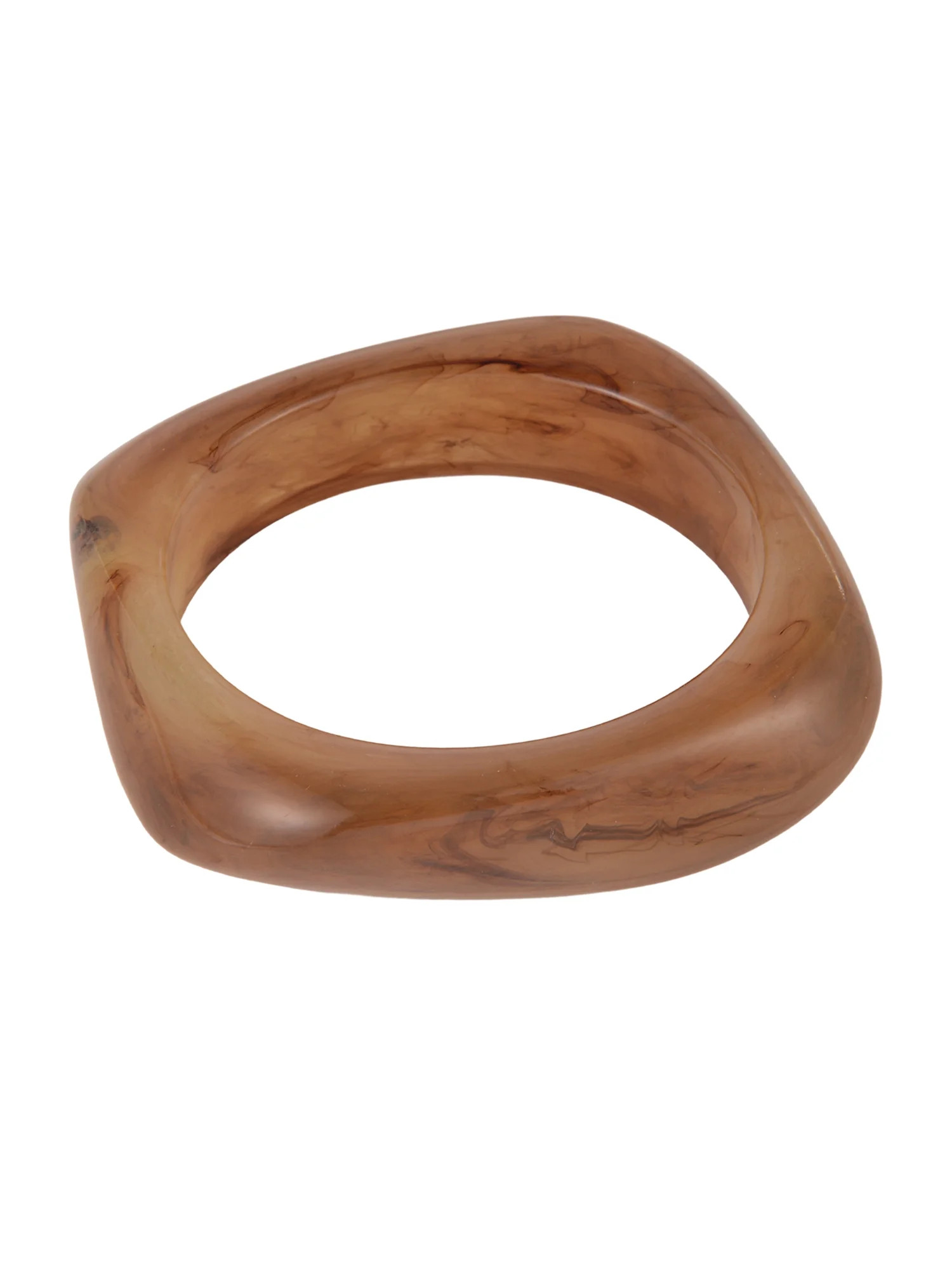 Time and Tru Milky Brown Swirl Actylic Bangle Bracelet | Walmart (US)