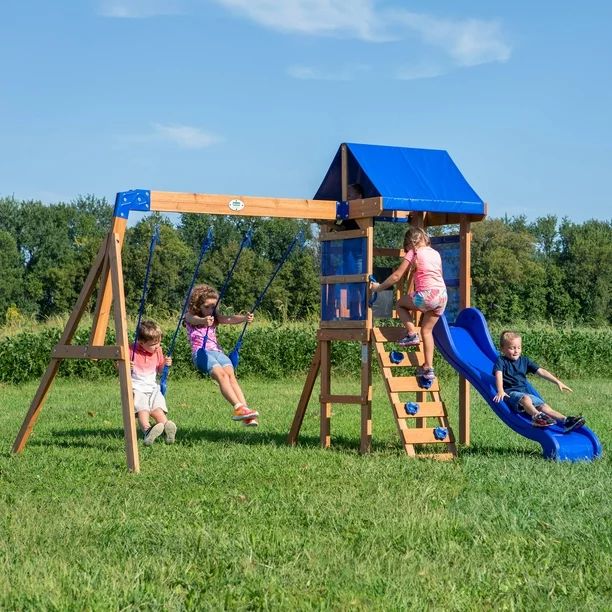 Backyard Discovery Aurora Wooden Cedar Swing Set | Walmart (US)