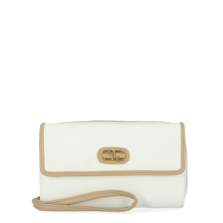 Time and Tru Women's Ainsley Bulk Clutch Vinyl Cream | Walmart (US)