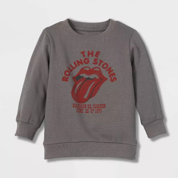 Toddler Boys' The Rolling Stones Printed Sweatshirt - Gray | Target