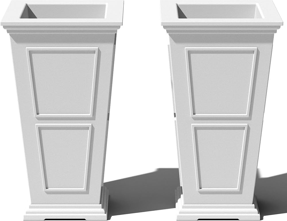 Veradek Brixton Tall Planter - 2 Pack (28 inch, White) | Amazon (US)