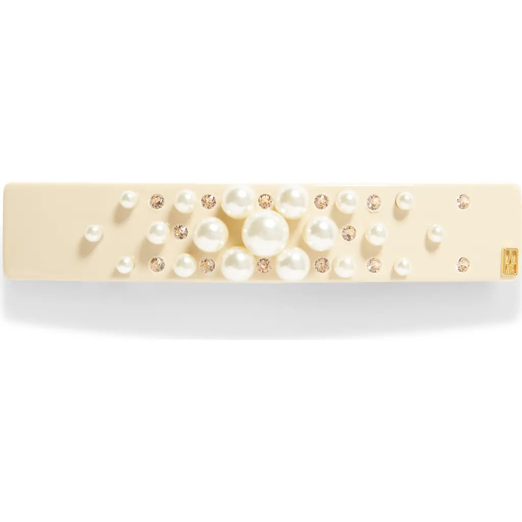 Alexandre de Paris Imitation Pearl Barrette in Beige at Nordstrom | Nordstrom