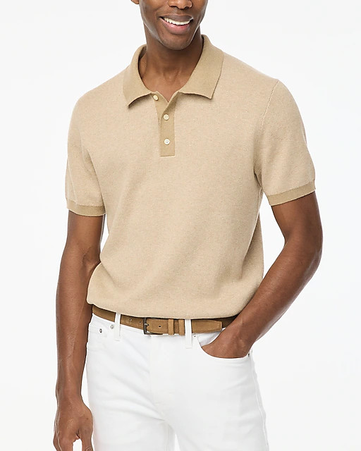 Bird's-eye cotton sweater-polo | J.Crew Factory