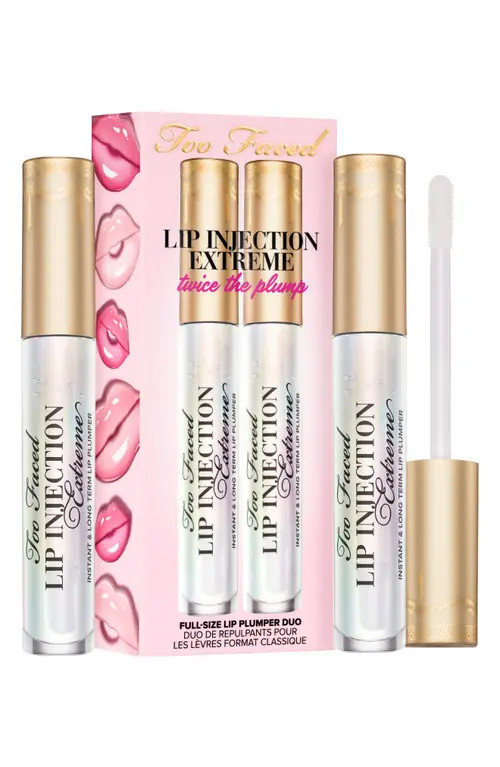Too Faced Lip Injection Extreme Twice the Plump Lip Gloss Duo (Nordstrom Exclusive) $58 Value in Clear at Nordstrom | Nordstrom