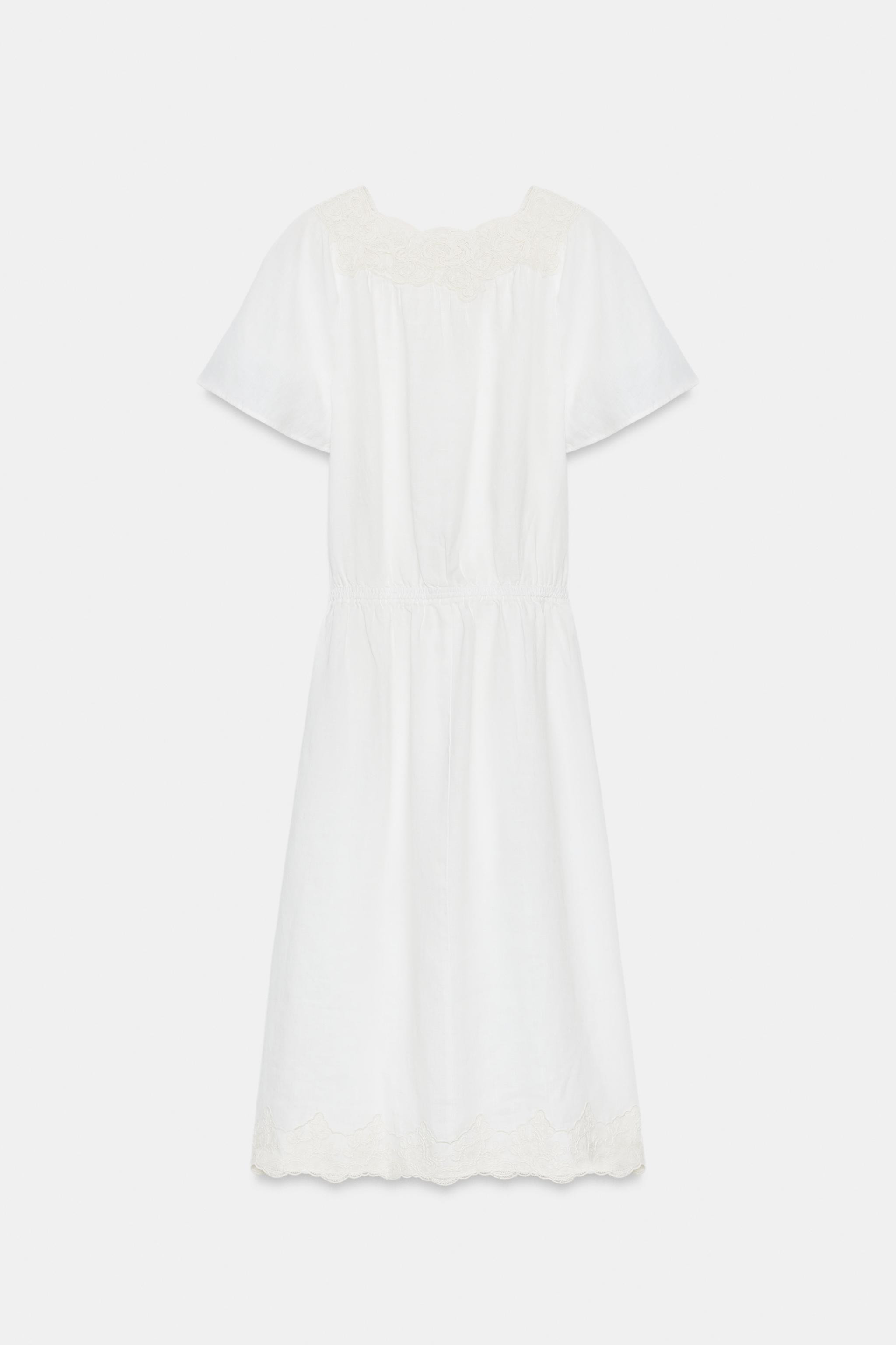 ZW COLLECTION 100% LINEN CROCHET DRESS | Zara UK