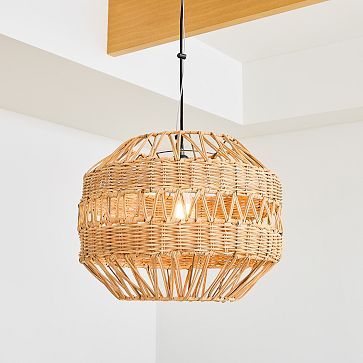 Rattan Weave Pendant (18&quot;&ndash;28&quot;) | West Elm (US)