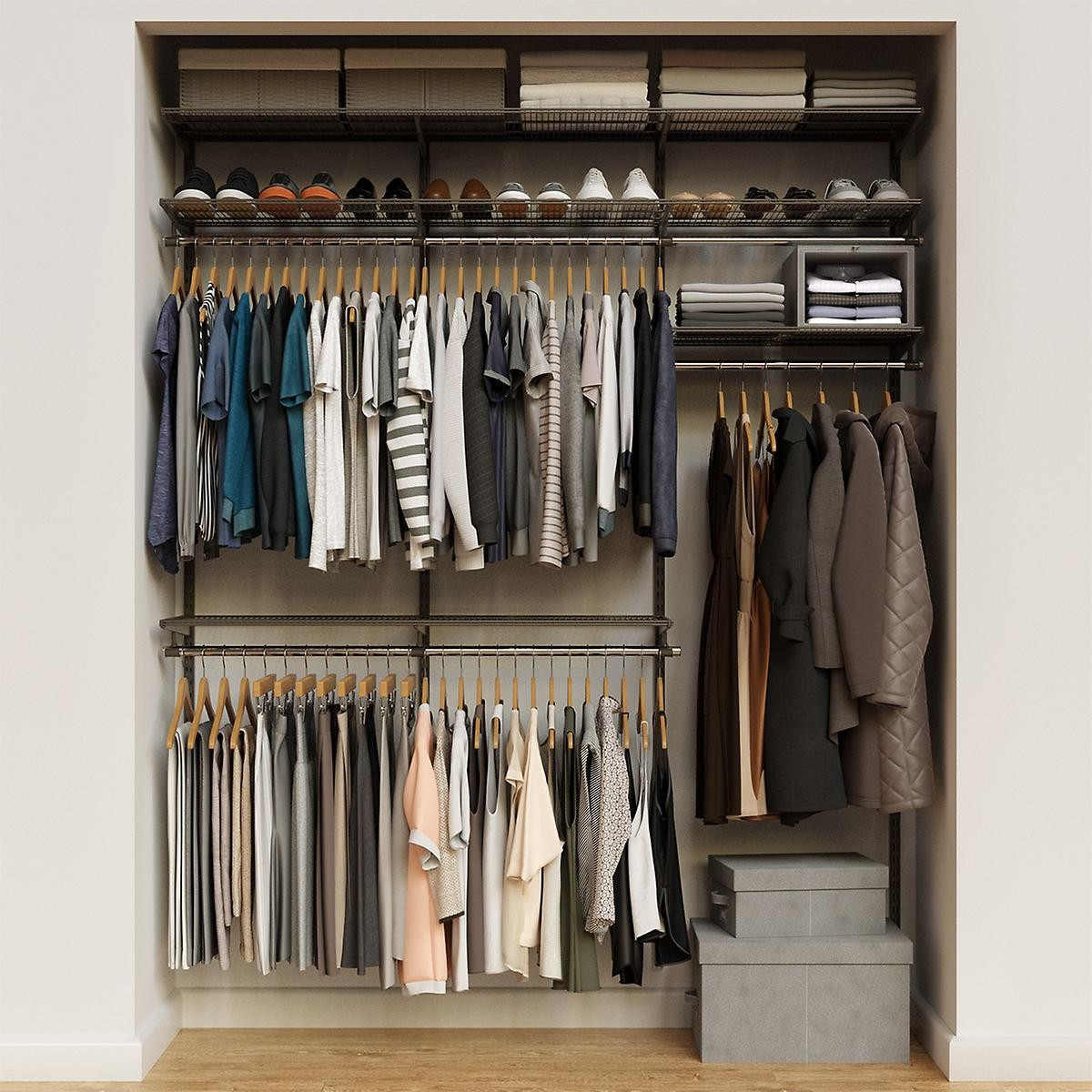 Elfa Classic 6' Graphite Closet Kit | The Container Store