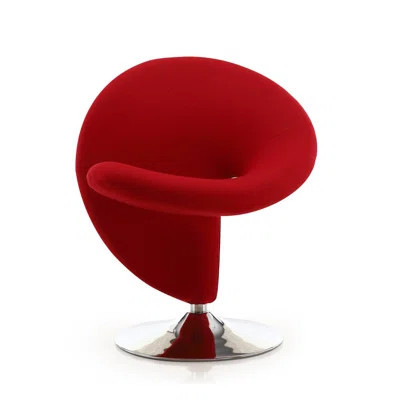 Curl Wool Blend Swivel Lounge Chair In Red | Wayfair North America
