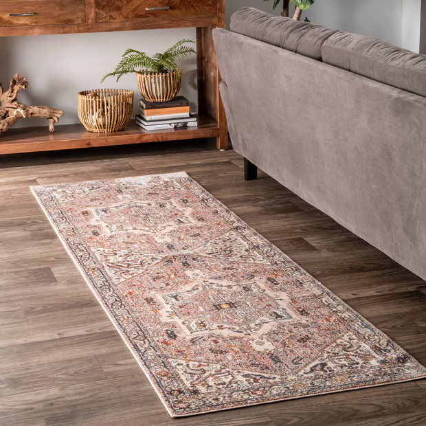 Light Brown Tasseled Medallion Area Rug | Rugs USA