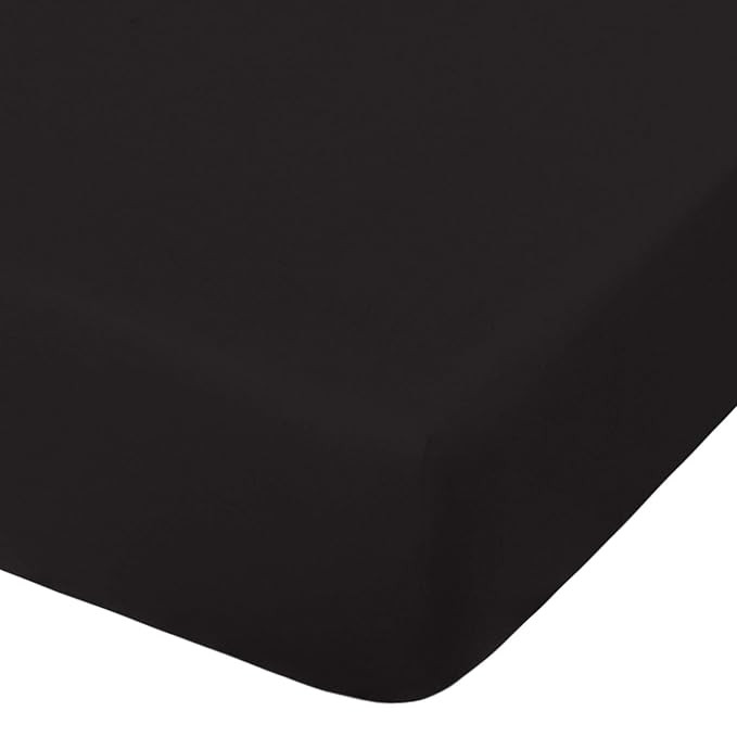 NTBAY Microfiber Crib Fitted Sheet, Cozy and Soft Solid Color Toddler Sheet, Black, 28 x 52 Inche... | Amazon (US)
