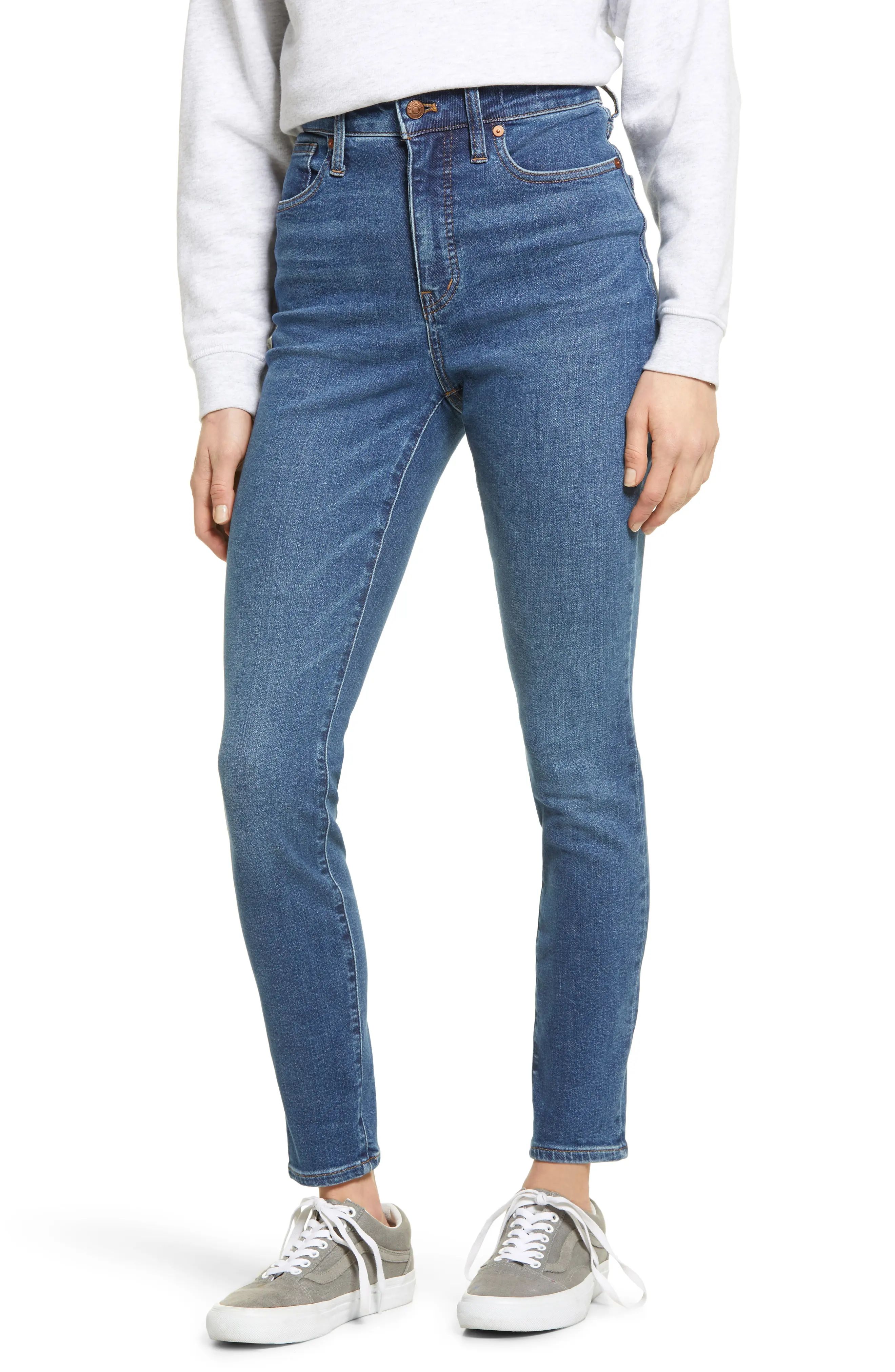 Women's Madewell Curvy High Waist Skinny Jeans, Size 25 - Blue | Nordstrom