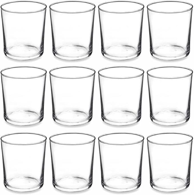 PMLAND Clear Glass Votive Candle Tealight Holders - Bulk Pack of 12 | Amazon (US)