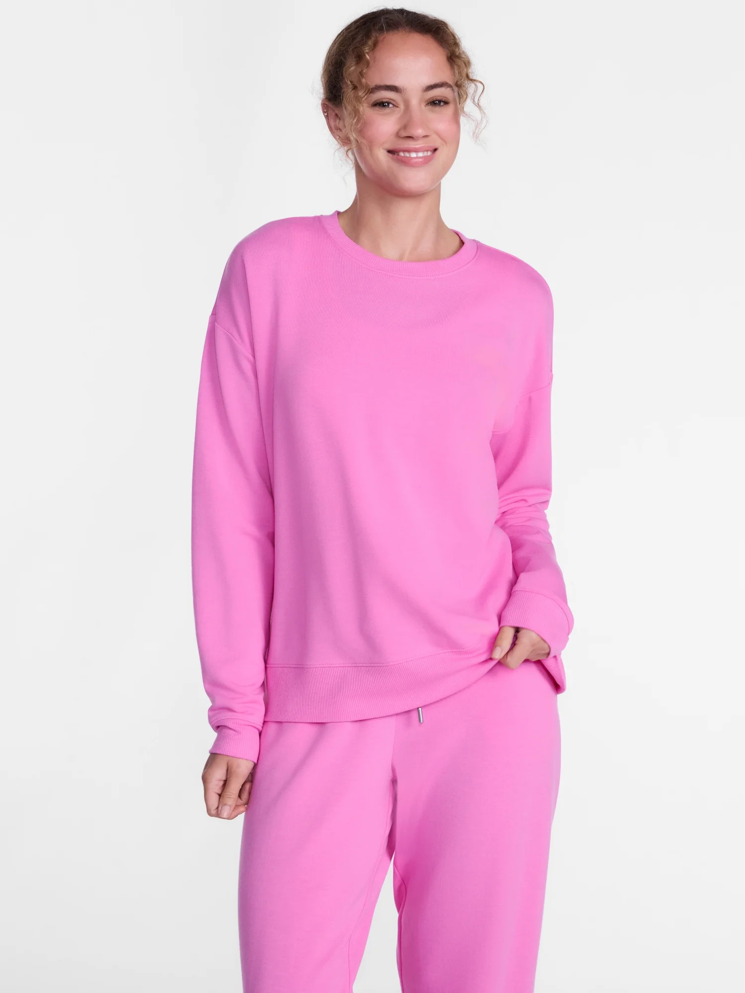 Joyspun Women's Fleece Lounge Sleep Top with Long Sleeves, Sizes XS-3X - Walmart.com | Walmart (US)
