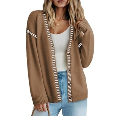 Dokotoo Womens Oversized Cardigan Sweaters Casual Coats Long Sleeve Button Fr… | Amazon (US)