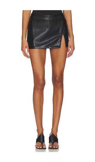 Miley Faux Leather Skort in Black | Revolve Clothing (Global)