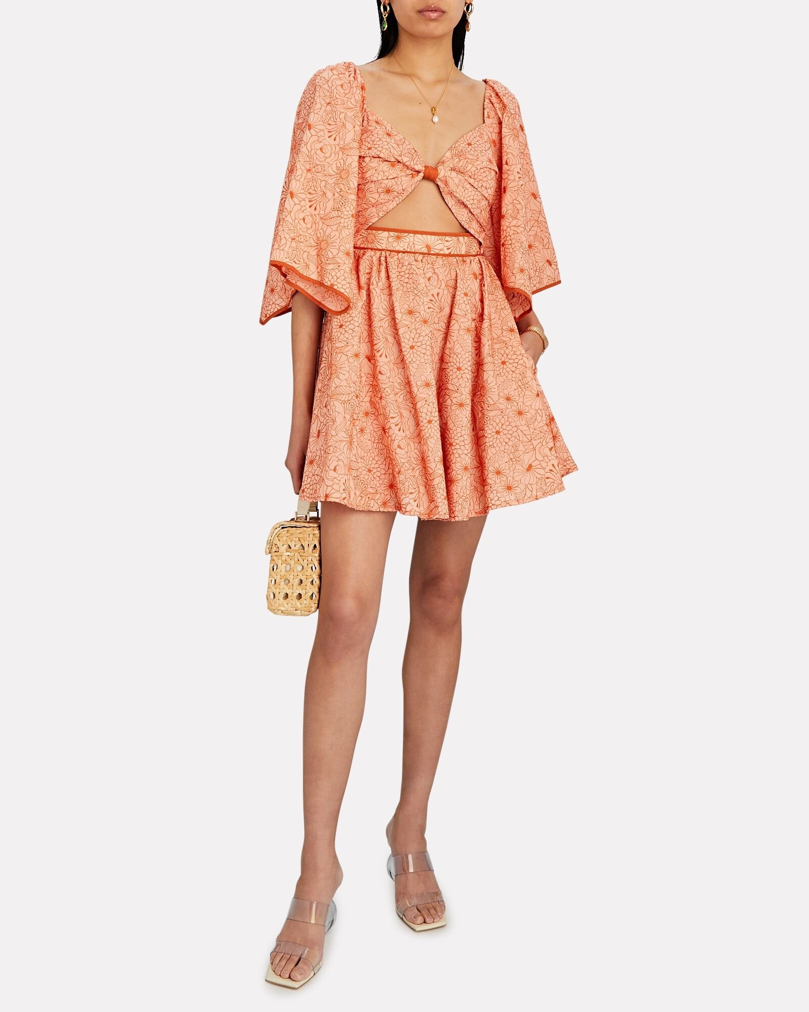 Maiori Cut-Out Embroidered Mini Dress | INTERMIX