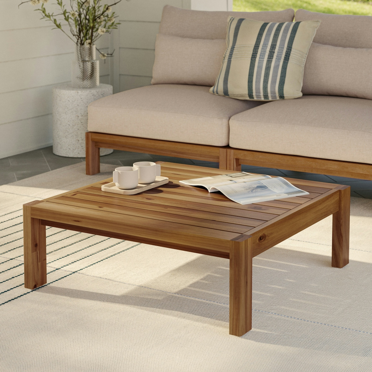 Cove 34.25" Outdoor Coffee Table - Acacia | Article
