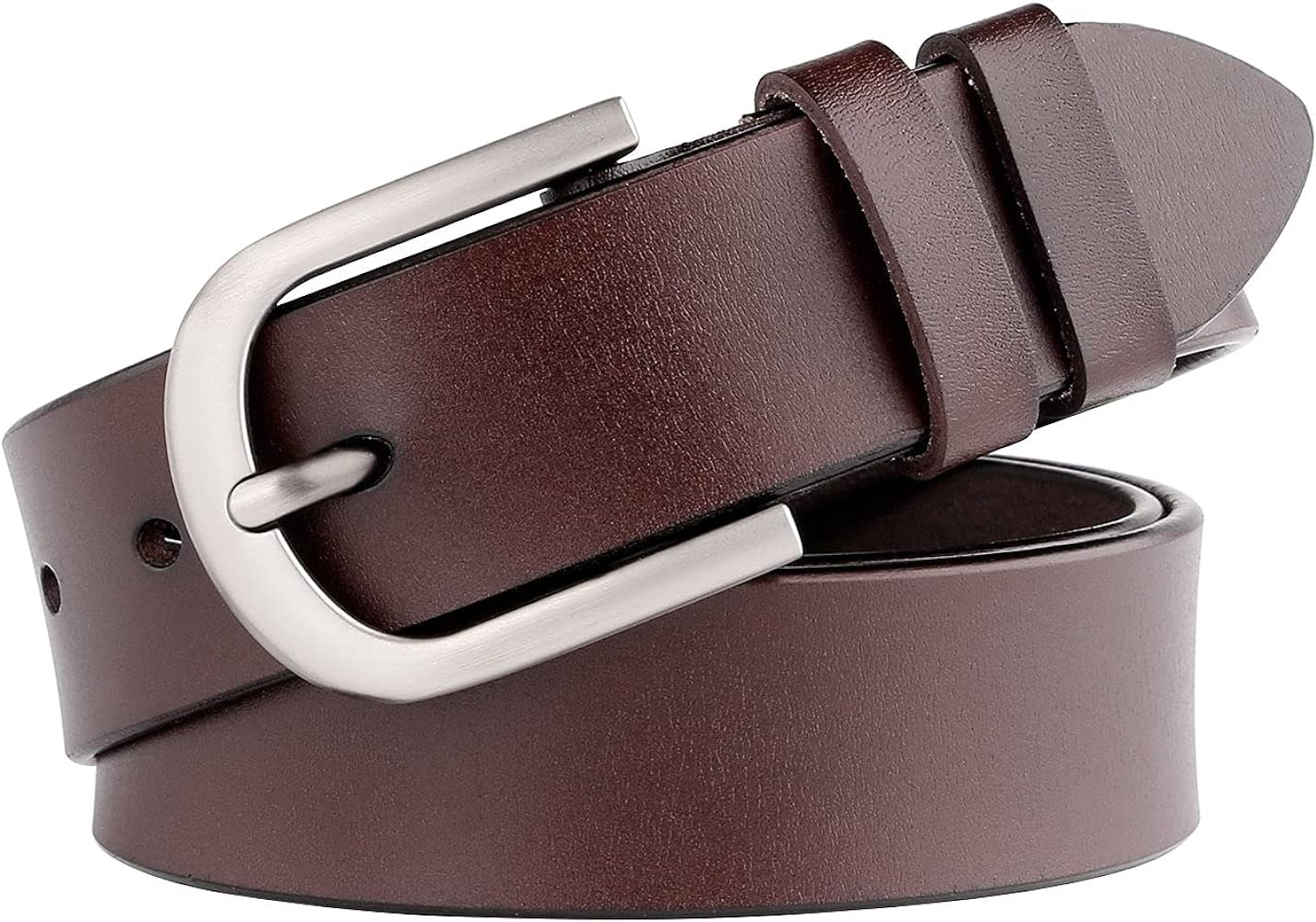 WHIPPY Women Leather Belt for Jeans Pants Dresses Black Ladies Waist Belt with Pin Buckle | Amazon (US)