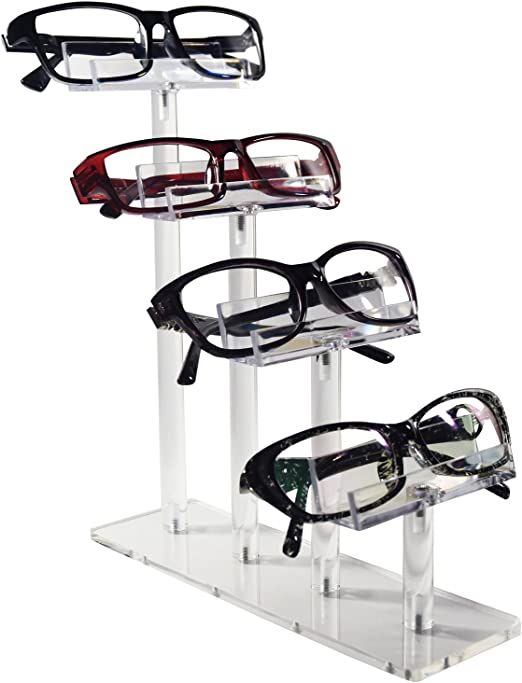 Mooca 4 Tier Acrylic Eyeglasses Frame Stand, Sunglasses Rack, Sunglasses Stand Acrylic Sunglasses... | Amazon (US)