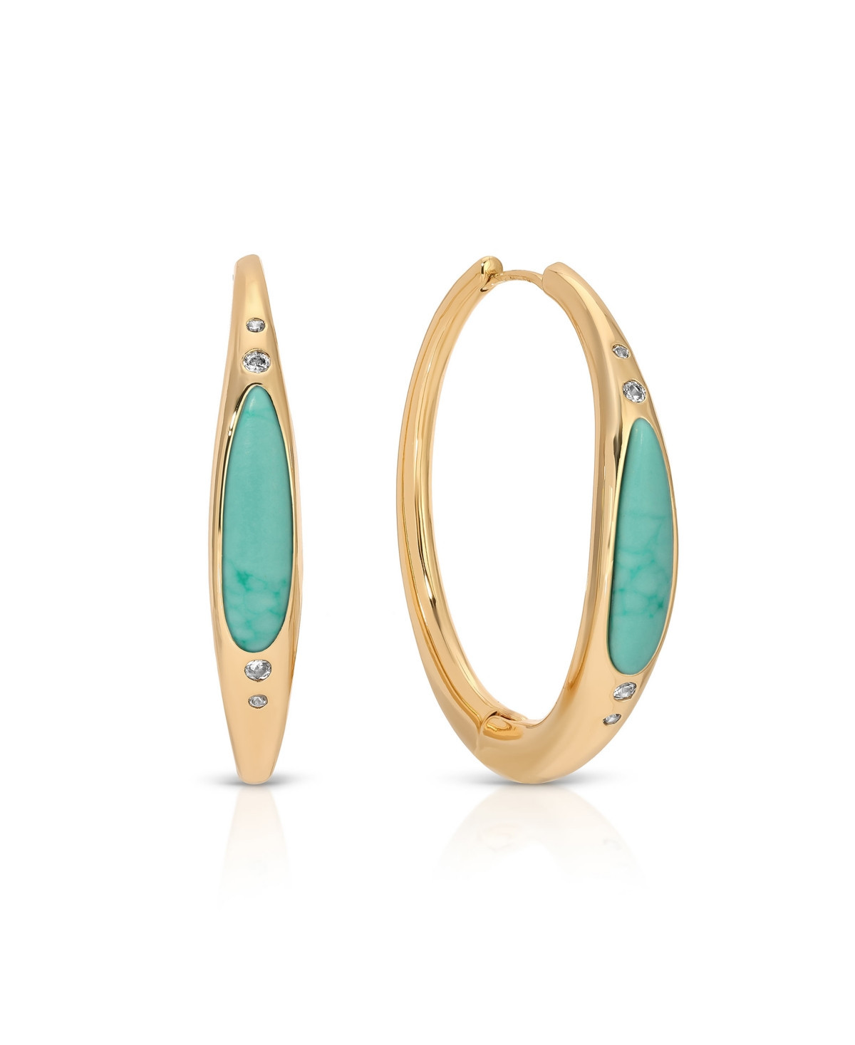 Ettika Turquoise Solstice Hoops - Gold | Macy's