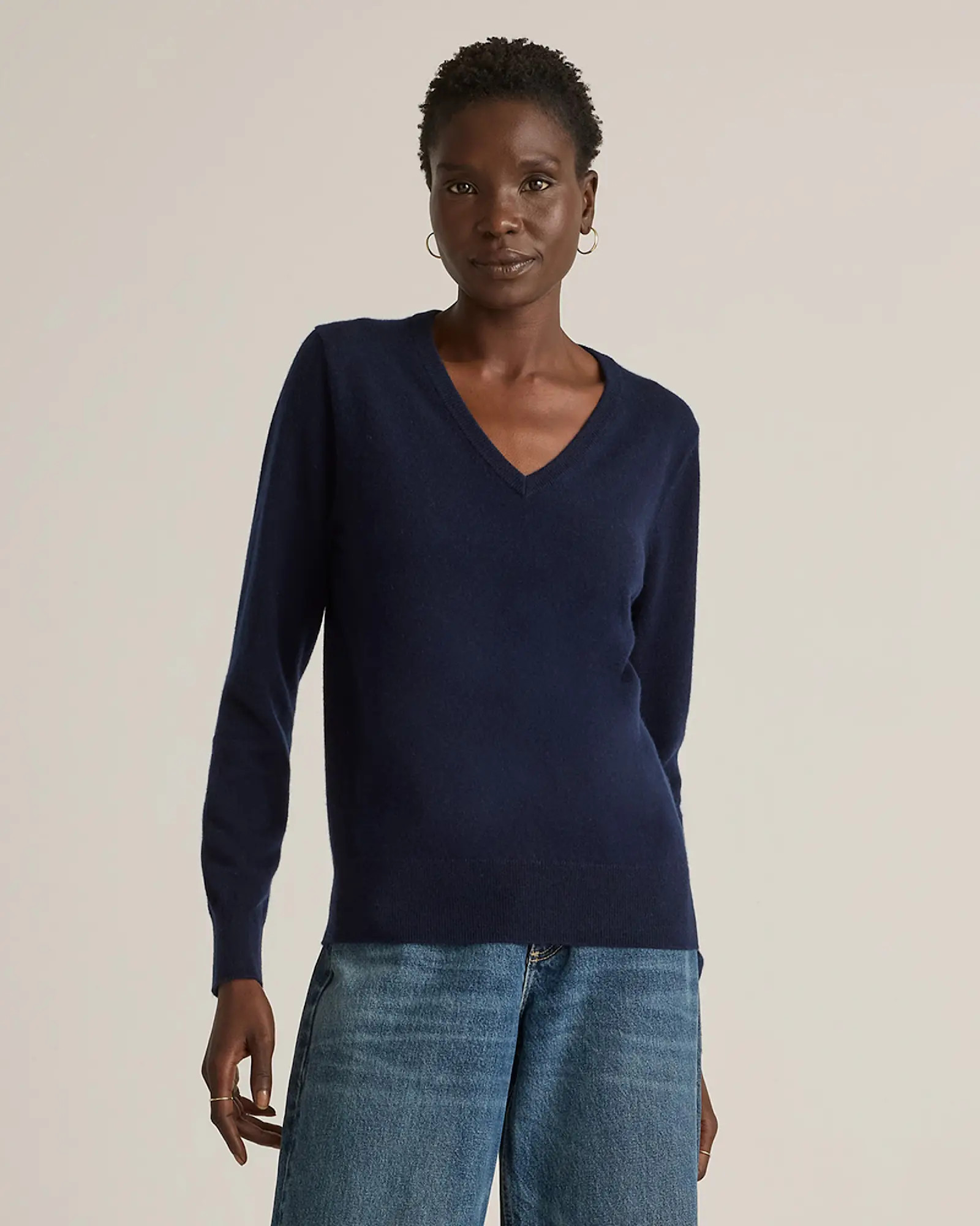 Mongolian Cashmere V-Neck Sweater | Quince