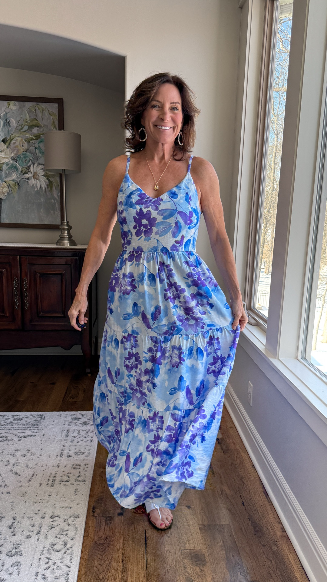 This dress is one of those easy wins. Lightweight, flattering, and comfortable enough to wear all day — but still pretty enough for dinner. I love the blue floral because it feels fresh without being loud. This one’s a yes for me. And so travel friendly!

#bluedress #summerdress #vacationdress #maxidress #floraldresd

#LTKMidsize #LTKWedding