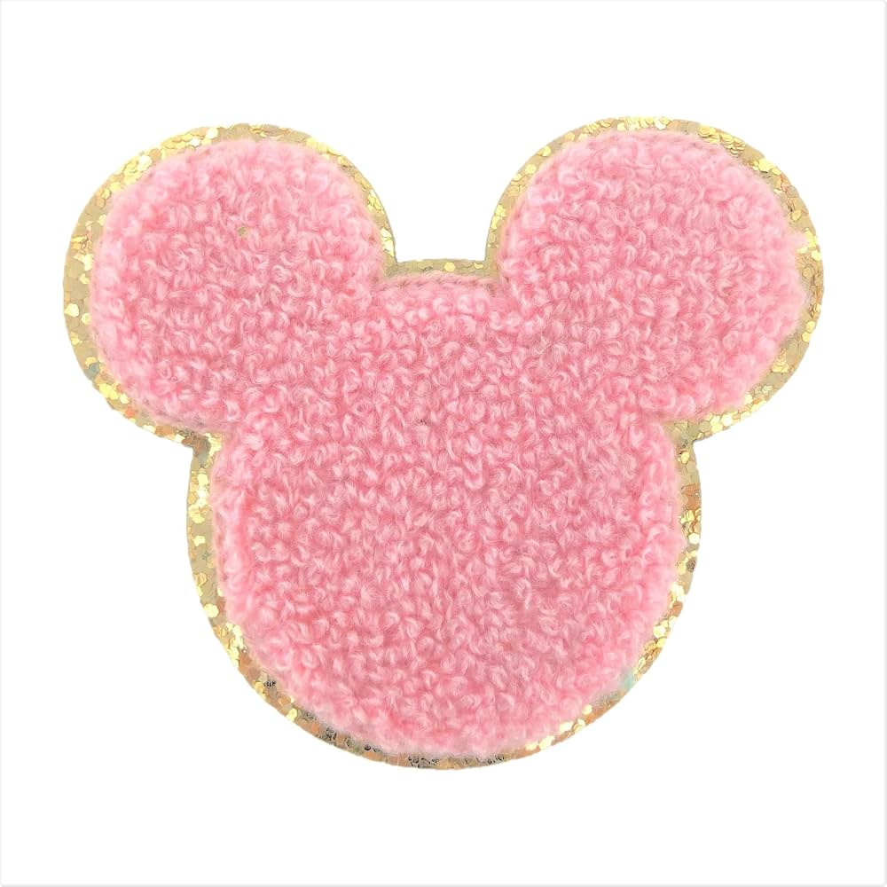 Gold Glitters & Pink Chenille Varsity Initial Patches, 3M Adhesive Sticker Iron On, 2.5" Height (... | Amazon (US)
