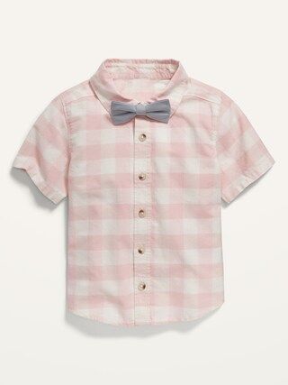 Short-Sleeve Gingham Shirt &#x26; Bow-Tie Set for Toddler Boys | Old Navy (US)