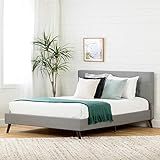 South Shore Fusion Padded Upholstered Platform Bed and Headboard-Full-Medium Gray | Amazon (US)