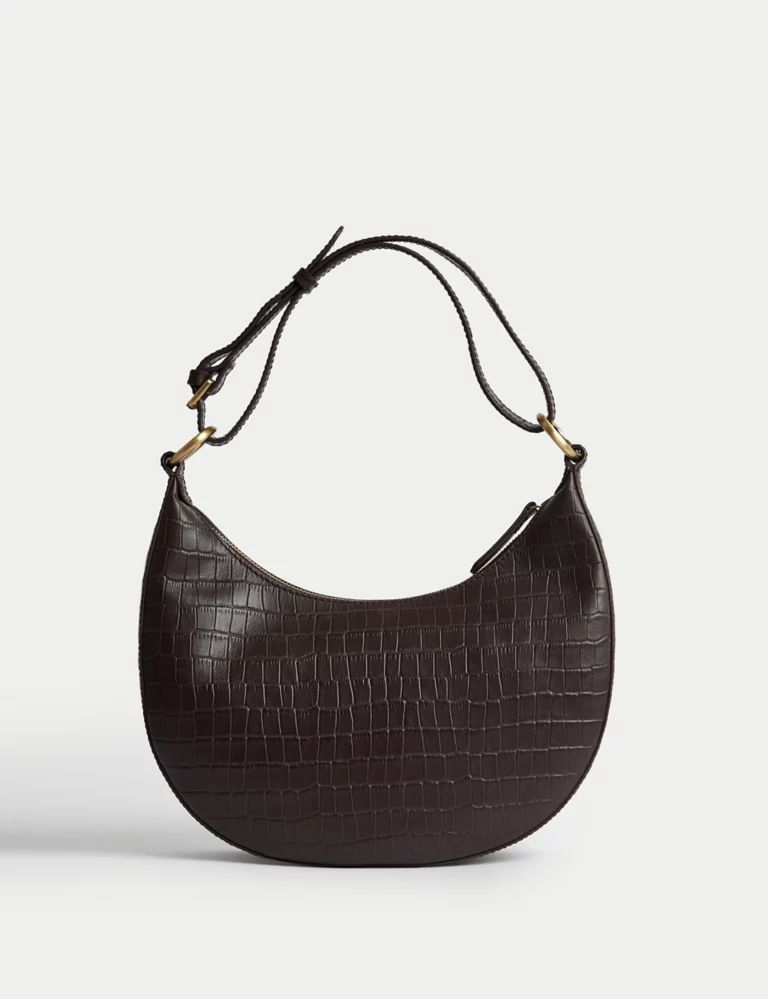 Leather Croc Effect Shoulder Bag | Marks & Spencer (UK)
