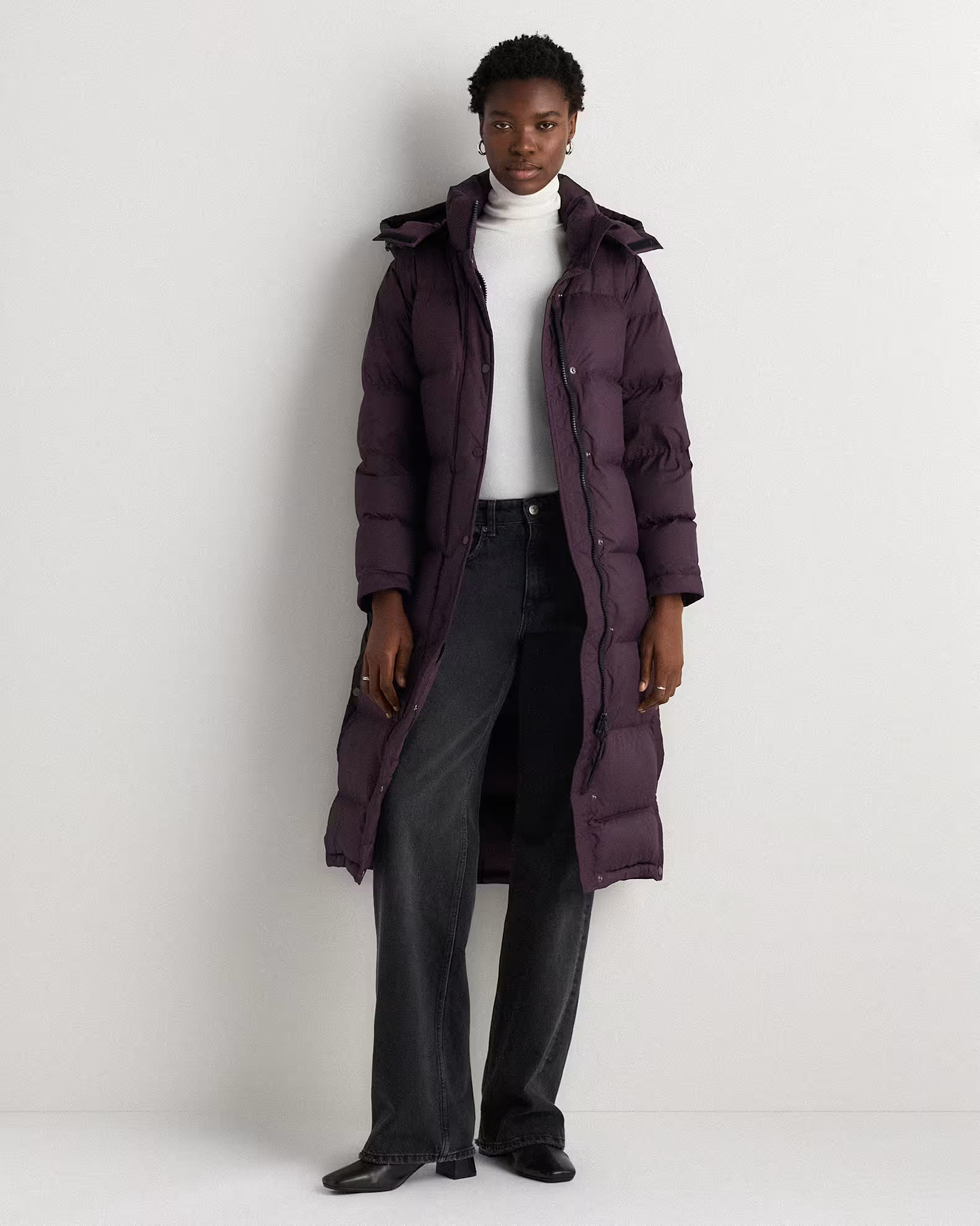 Responsible Down Long Puffer Jacket in Deep Orchid Purple | Quince