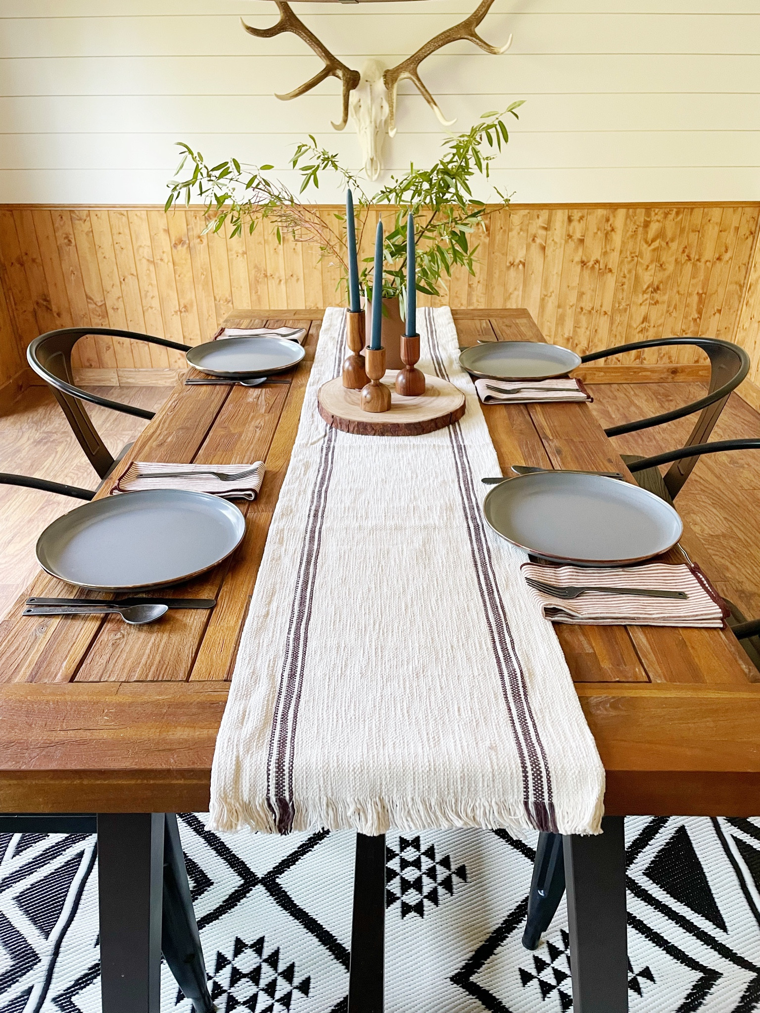 Simple table scape for a night in at the cabin.  I’m linking all my favorite kitchen items that I used in our family cabin in the Cascades.  #diningroom #vacationrental #cabin #falltablescape

#LTKunder100 #LTKhome #LTKSeasonal