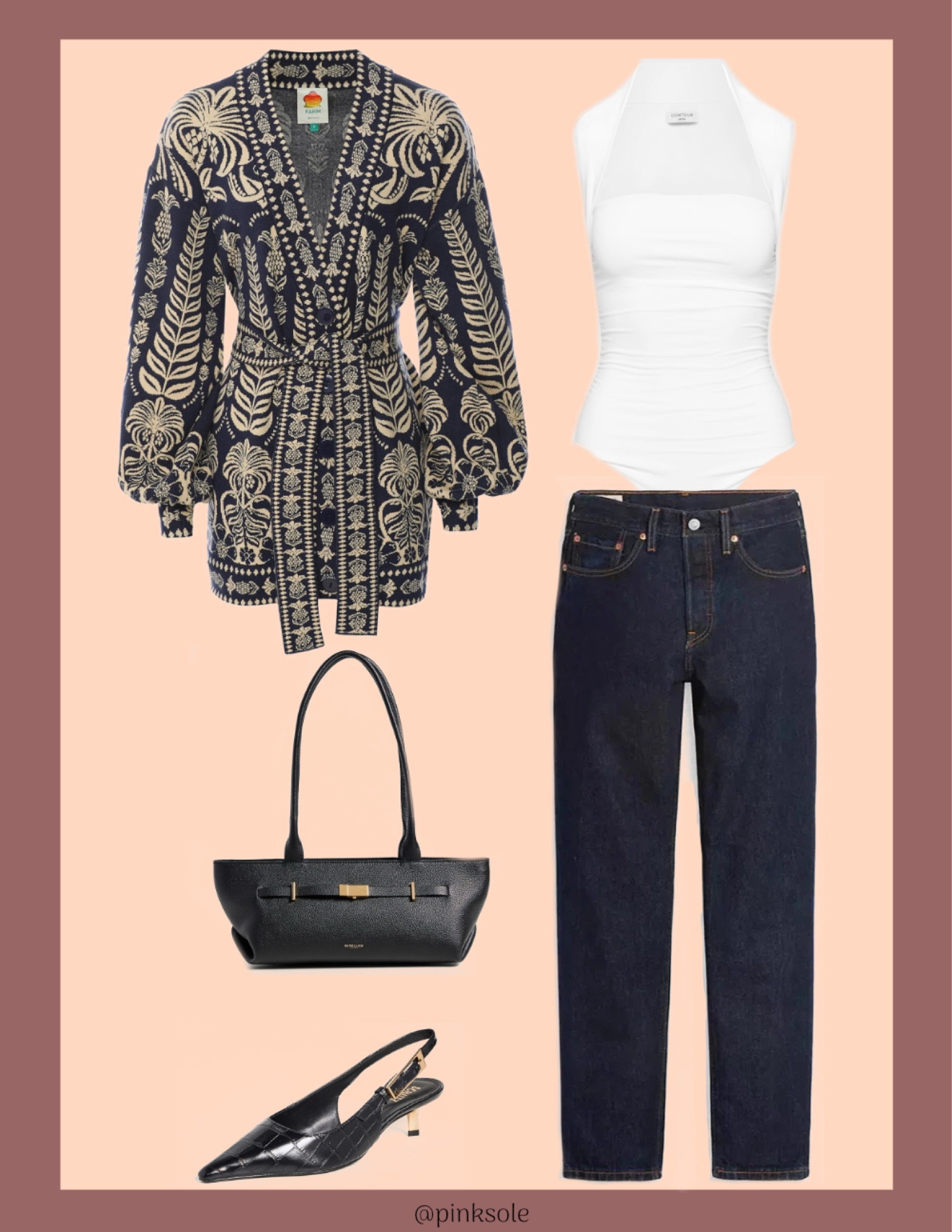 Casual chic outfit with a stunning printed cardigan and low heels  

#LTKOver40 #LTKStyleTip