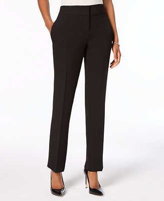 Petite Slim Straight-Leg Trousers | Macy's