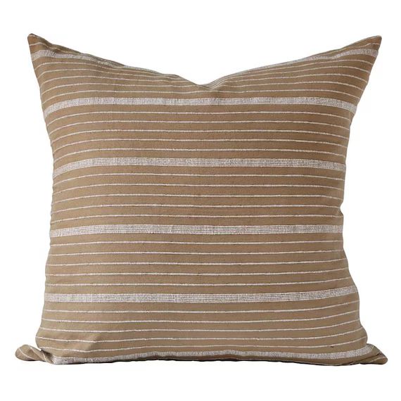 READY TO SHIP 12x18 Kufri Cusco Stripe Designer Pillows in Sand // Striped Pillows // Modern Boho... | Etsy (CAD)