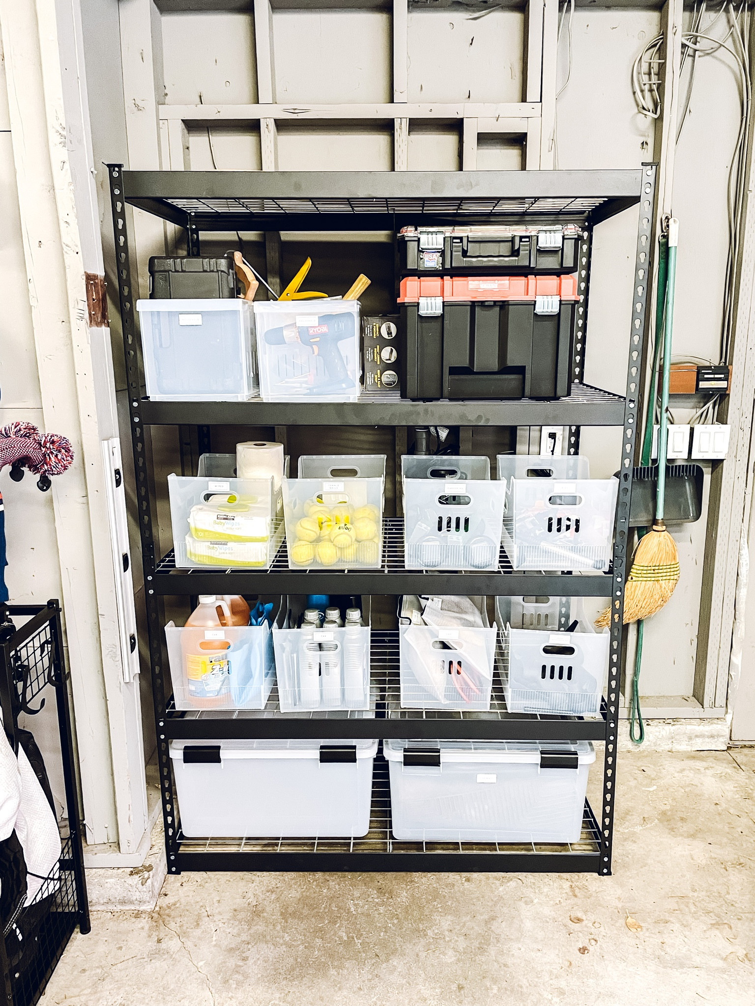 Garage organization. The Container Store STAK Bin, X-Large Multi-Purpose Bin, and Weathertight Tote. Home Depot 5-Tier Steel Garage Storage Shelving✨

#LTKhome #LTKfamily