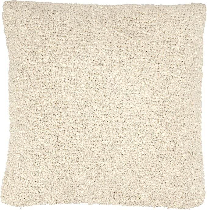 Bloomingville Cream Square Woven Cotton Boucle Pillow, 1 Count (Pack of 1) | Amazon (US)