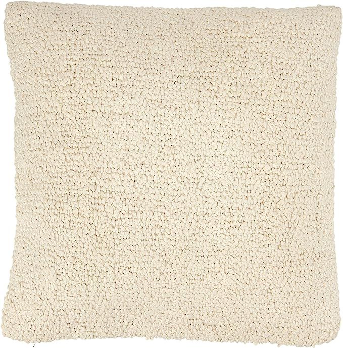 Bloomingville Cream Square Woven Cotton Boucle Pillow, 1 Count (Pack of 1) | Amazon (US)