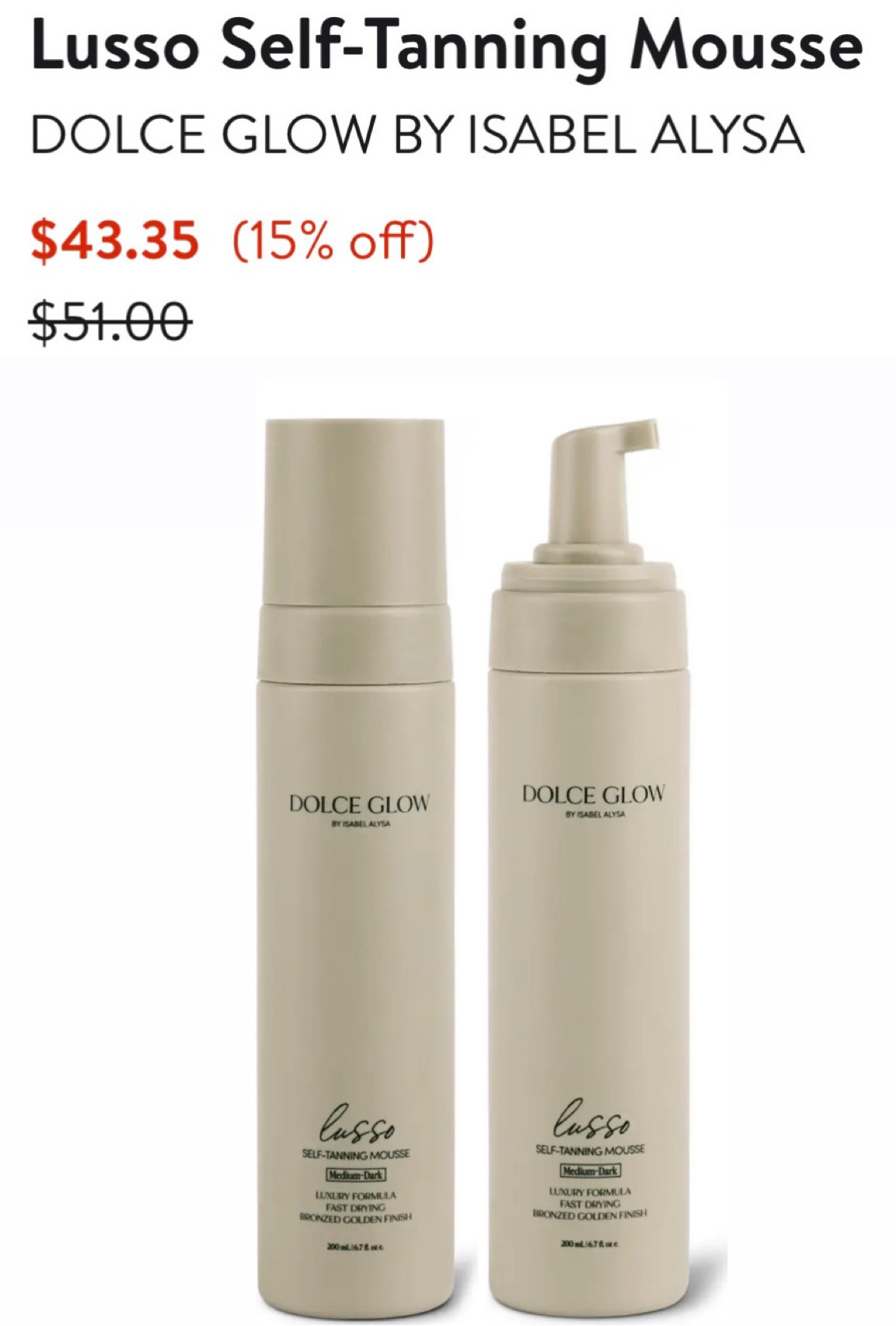 Self tanning mousse from Nordstrom on sale today 

#LTKunder50 #LTKsalealert #LTKbeauty