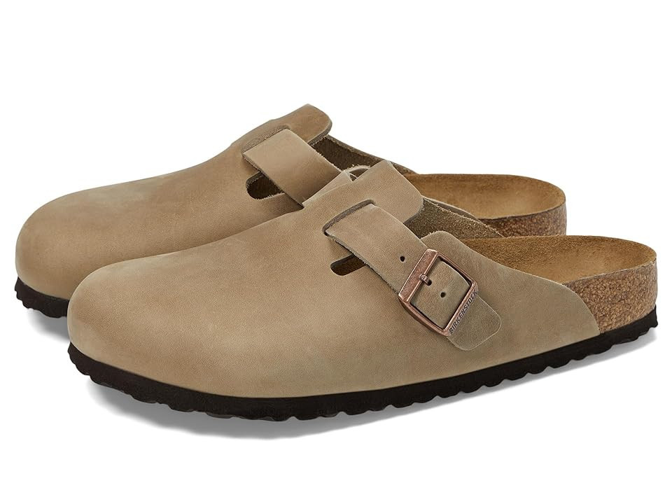 Birkenstock Boston Soft Footbed - Oiled Leather (Unisex) (Tobacco Oiled Leather) Clog Shoes | Zappos