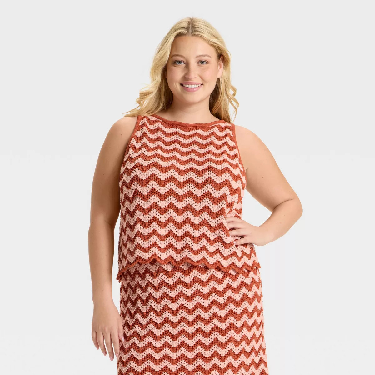 Women's Sweater Tank Top - Ava & Viv™ Orange 1X | Target