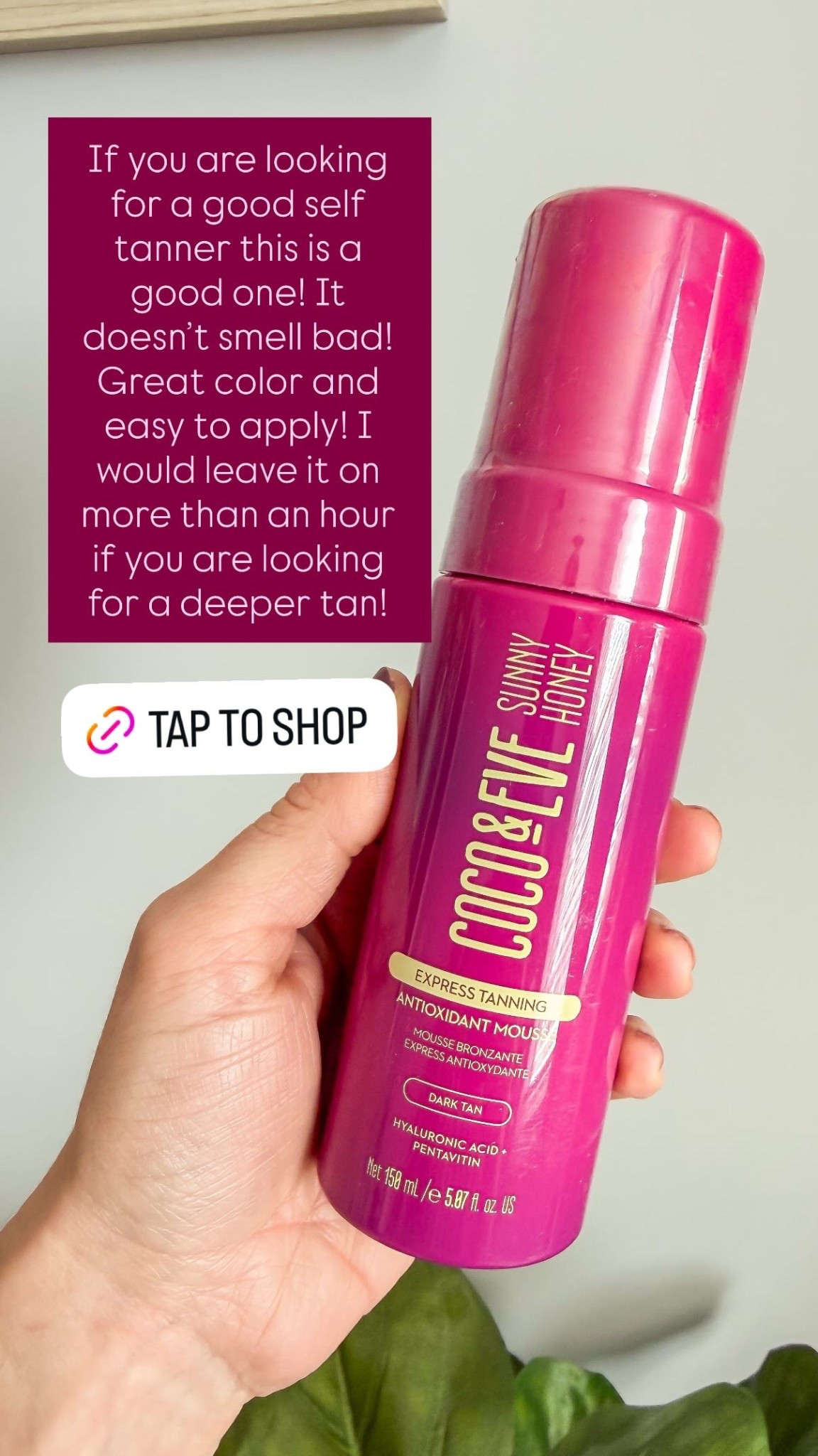 If you are looking for a good self tanner this is a good one! It doesn’t smell bad! Great color and easy to apply! I would leave it on more than an hour if you are looking for a deeper tan!