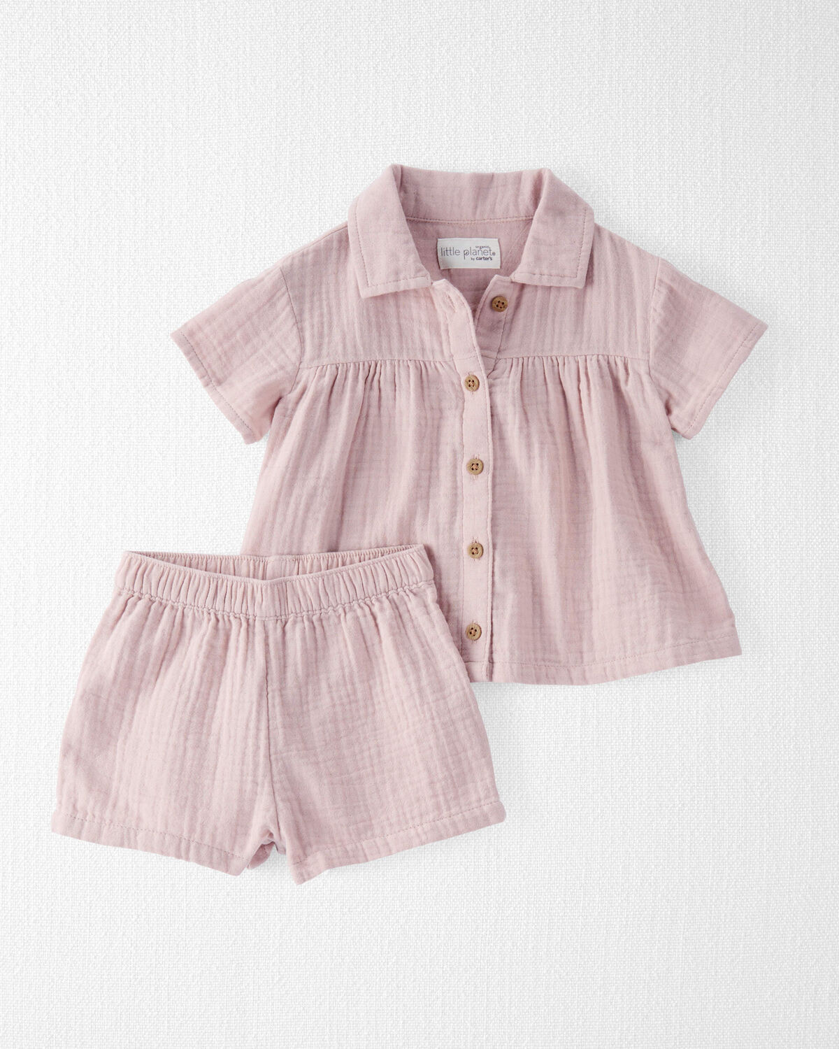 Dusty Rose Baby 2-Piece Organic Cotton Gauze Set | carters.com | Carter's